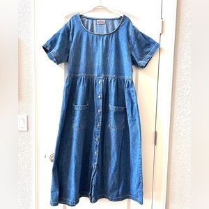 bill blass Blue Denim Maxi Dress